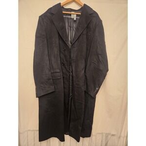Louis Dell'Olio Coat Mens 50 Long Black 100% Cashmere Overcoat Lined Italy